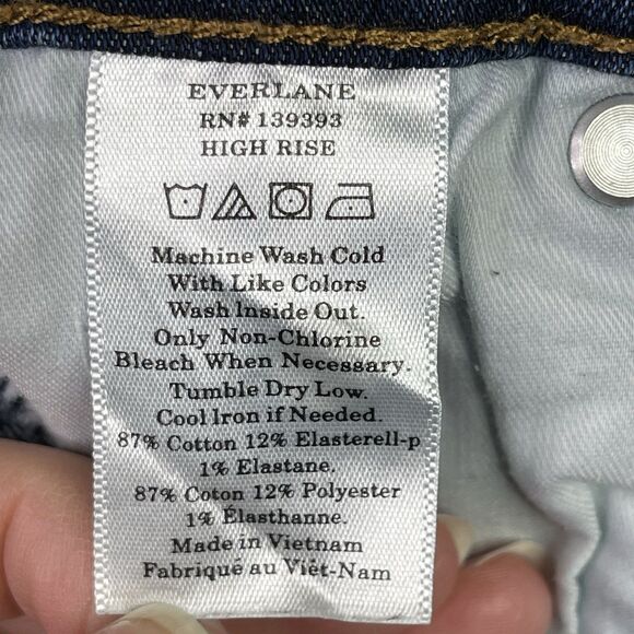 Everlane Jeans Women's 25 Blue Ankle Skinny High Rise Dark Denim Stretch - Picture 7 of 11